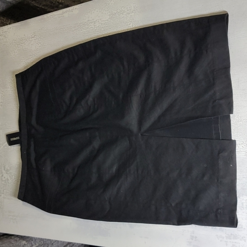 Black Express Pencil Skirt with Walking Slit